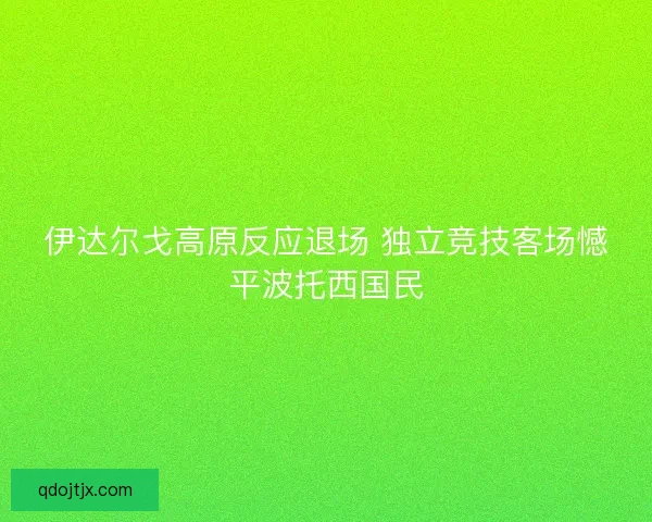 伊达尔戈高原反应退场 独立竞技客场憾平波托西国民